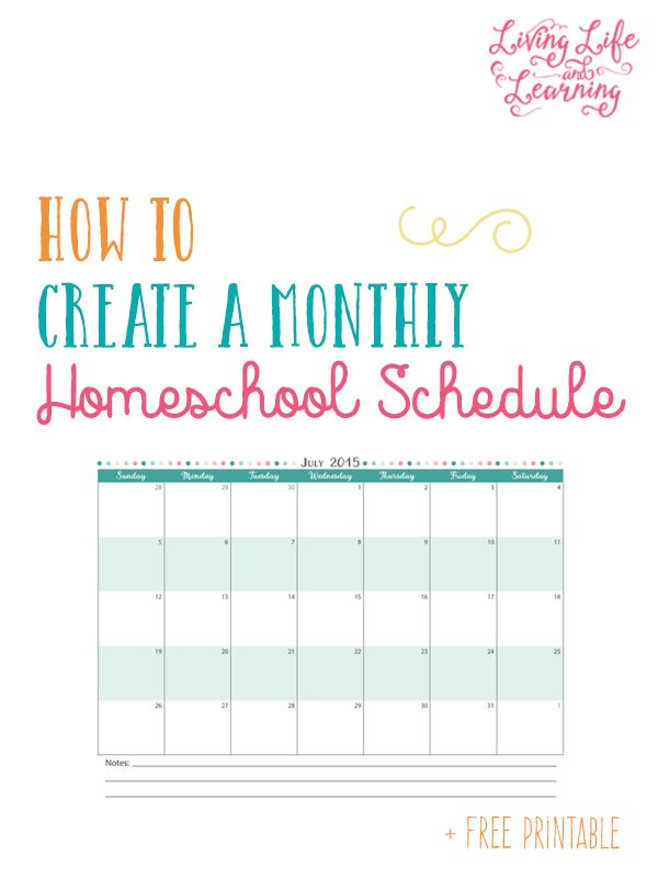 How to Create a Monthly Homeschool Schedule + Free Printable