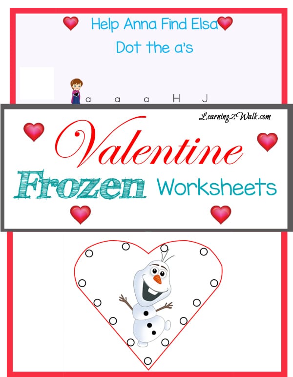 Free Valentine Frozen Worksheets