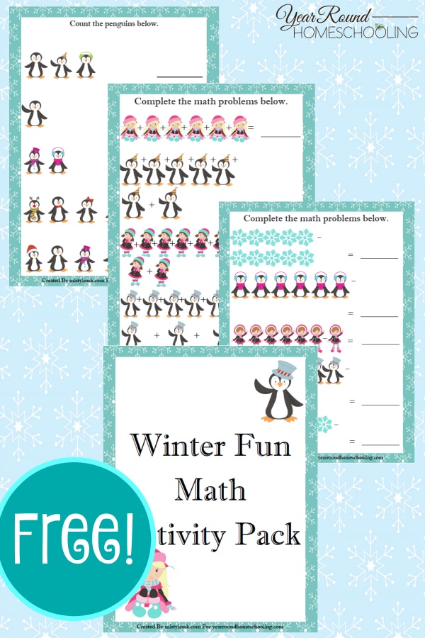 winter, math, homeschool, homeschooling, printable