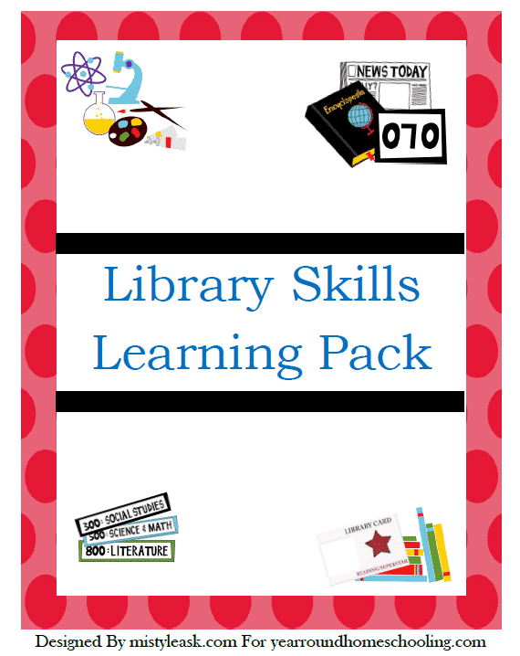 Free Library Skills Printable Pack