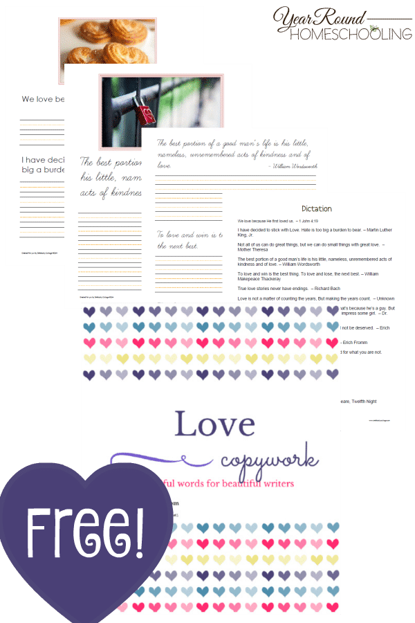 Valentine's Day, copywork, homeschool, homeschooling, printable, worksheets