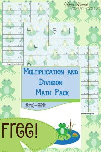 frog, spring, math, multiplication, division, 3rd-5th, homeschool, homeschooling, printable, worksheets