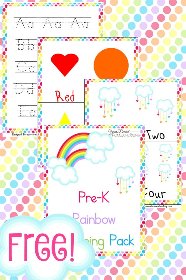 rainbow, preschool, prek, spring, homeschool, homeschooling, printable, worksheets