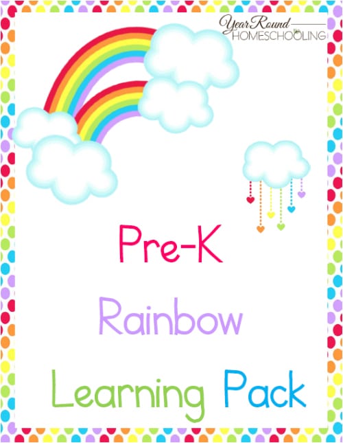 free rainbow learning pack pre k year round homeschooling