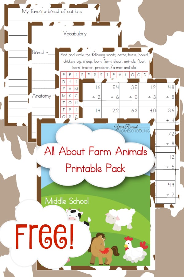 Free All About Farm Animals Printable Pack