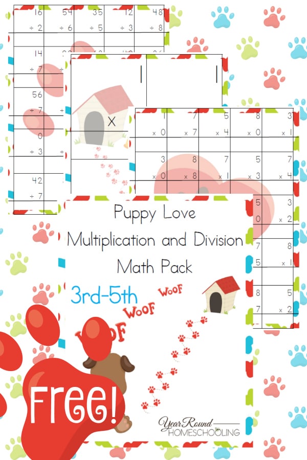 puppy, dog, elementary, math pack, homeschool, homeschooling, worksheets, printable