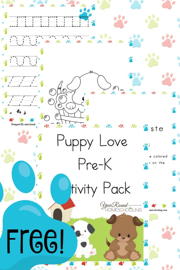 puppy, dog, prek, preschool, homeschool, homeschooling, printable, worksheets