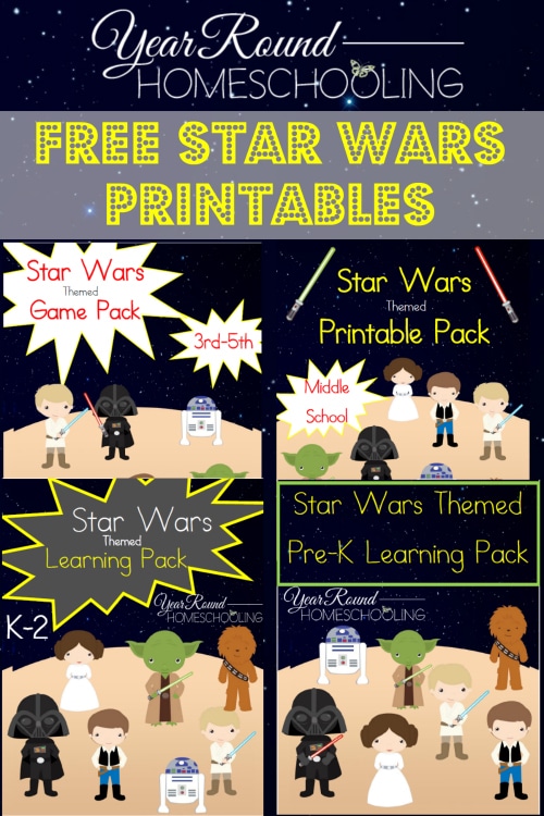 Free Star Wars Printables - Pre-K through Middle School