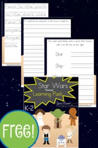 star wars, star wars kindergarten, k-2, homeschool, homeschooling, worksheets, printable