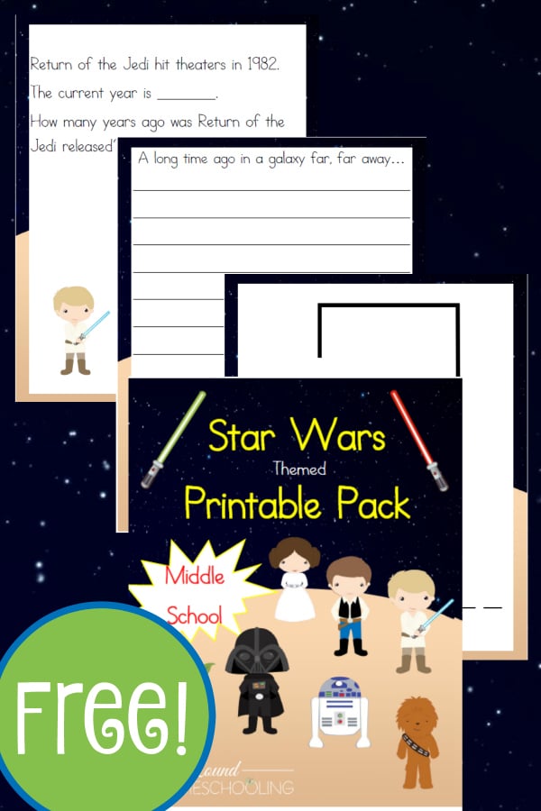 star wars, star wars middle school, 6th-8th grade, homeschool, homeschooling, worksheets, printable