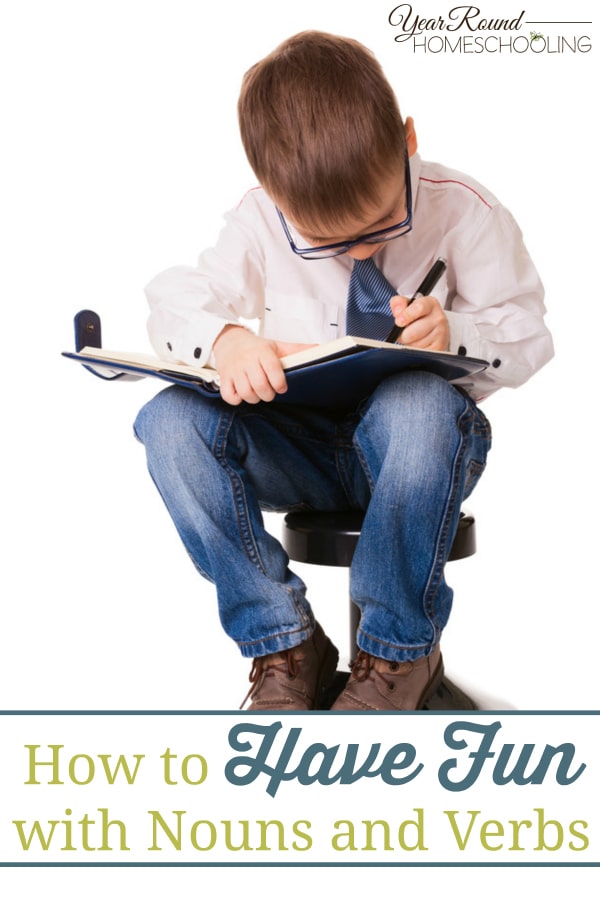 nouns, verbs, language arts, writing, english, homeschool, homeschooling