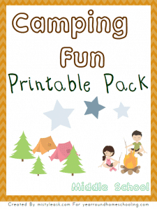 Free Camping Fun Unit Study and Printable Pack (Middle School)