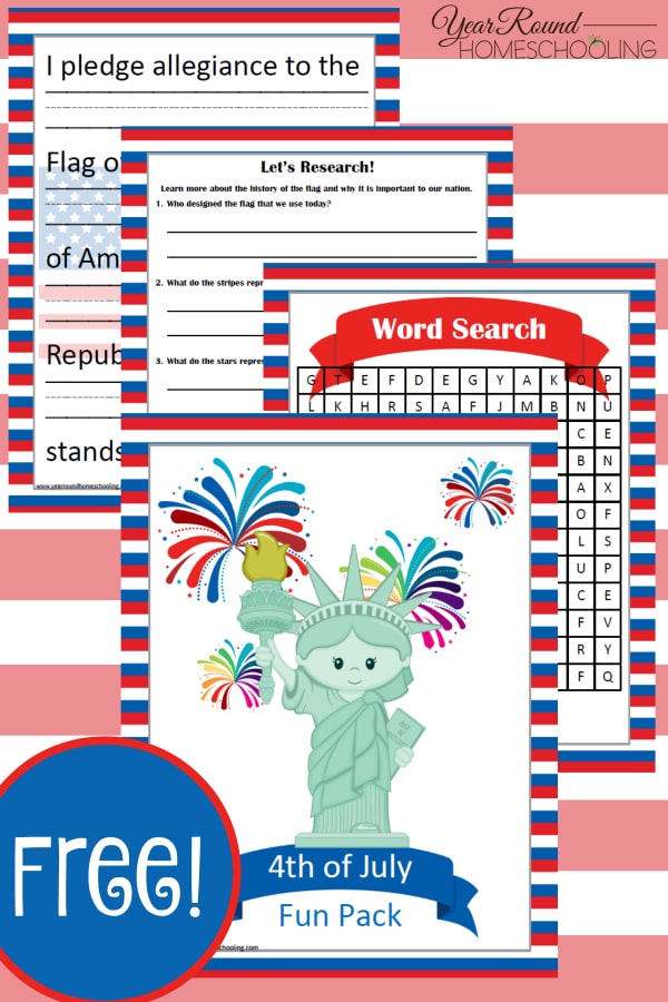4th of July printable. 4th of July pack, 4th of July homeschooling, 4th of July homeschool, 4th of July, homeschool, homeschooling, printable