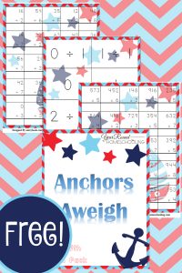 nautical, nautical math, 3rd-5th grade, elementary, math, multiplication, division, homeschool, homeschooling, worksheets, printable