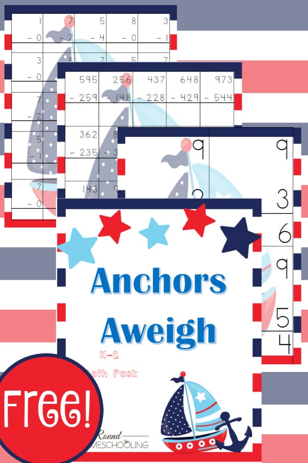 nautical, math, kindergarten, k-2, homeschool, homeschooling, worksheets, printable