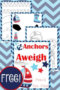 nautical, prek, preschool, homeschool, homeschooling, printable, worksheets