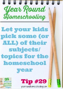 Year Round Homeschooling Tip #29