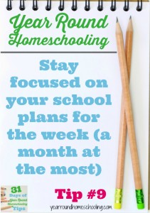 Year Round Homeschooling Tip #9