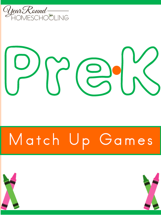 Free Pre-K Match Up Game Pack - By Year Round Homeschooling