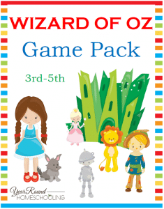 Free Wizard of Oz Game Pack (3rd-5th) - Year Round Homeschooling