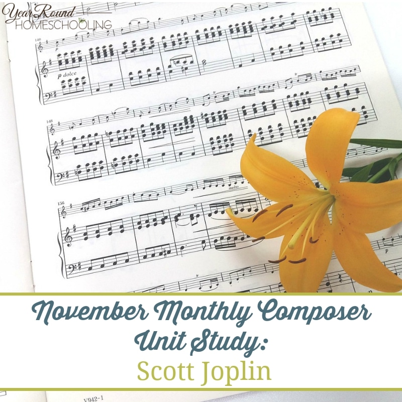 In this months composer music study, you can learn all about the "King of Ragtime," Scott Joplin. He packed in some amazing music in his short life. Download and learn more! :: www.yearroundhomeschooling.com