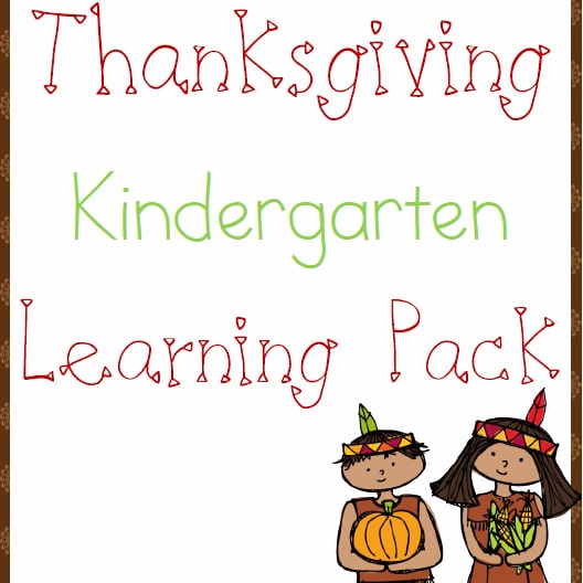 Thanksgiving Kindergarten Learning Pack