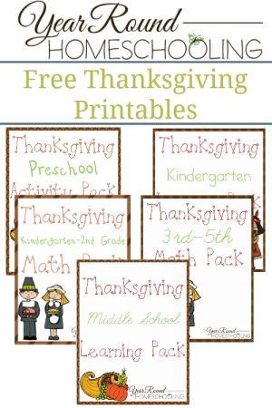 Free Thanksgiving Printables - Year Round Homeschooling