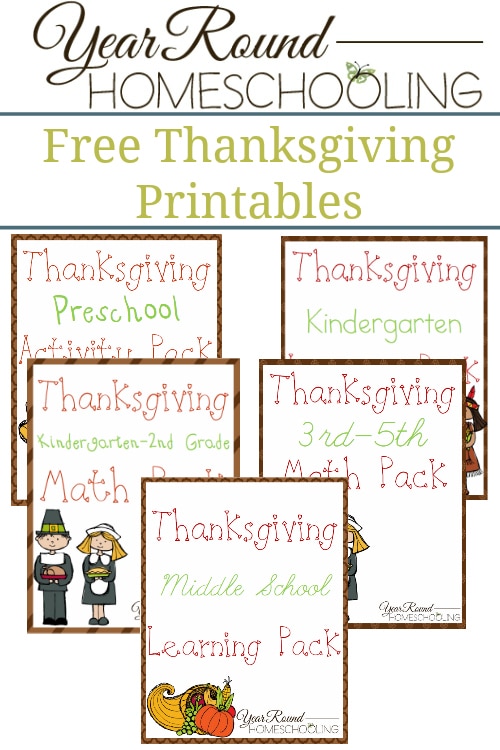 Free Thanksgiving Printables - By Year Round Homeschooling