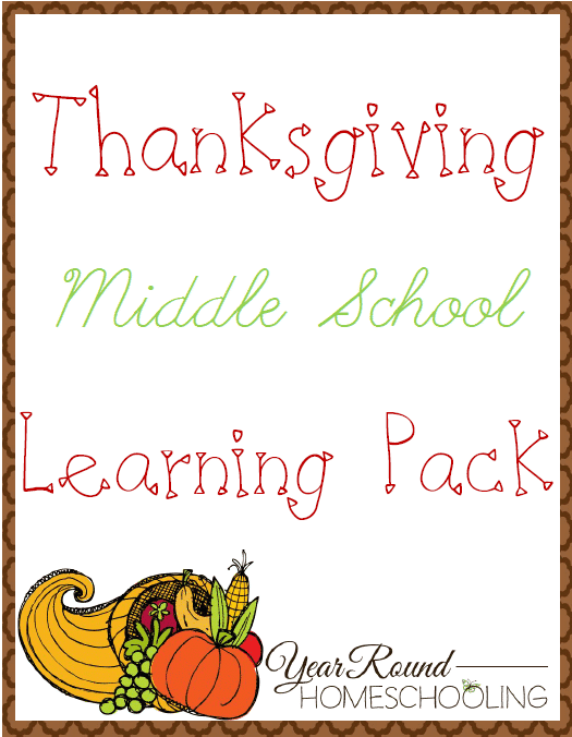 Free Thanksgiving Middle School Learning Pack