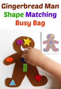 Gingerbread Man Shape Matching Busy Bag