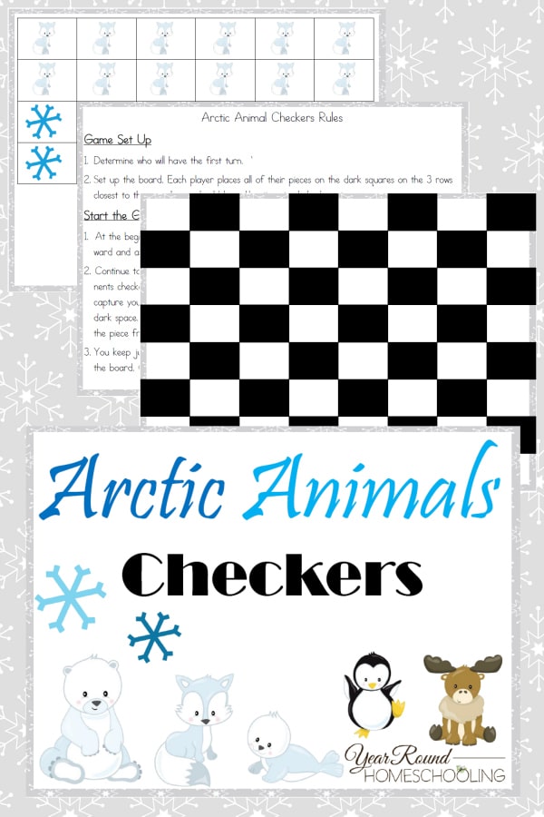 Arctic Animal Checkers - By Year Round Homeschooling