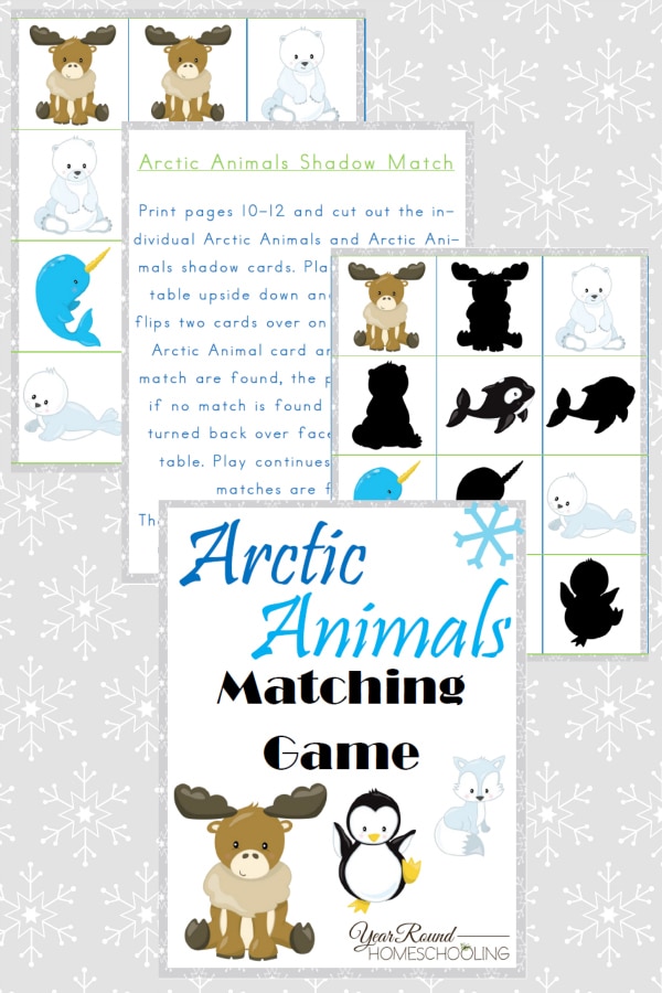 Arctic Animals Matching Game - By Year Round Homeschooling1