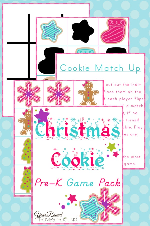 Christmas Cookie PreK Game Pack - By Year Round Homeschooling