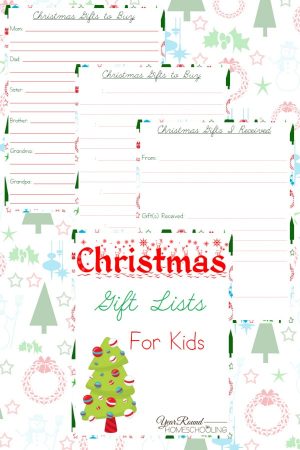 Christmas Gift Lists for Kids - Year Round Homeschooling