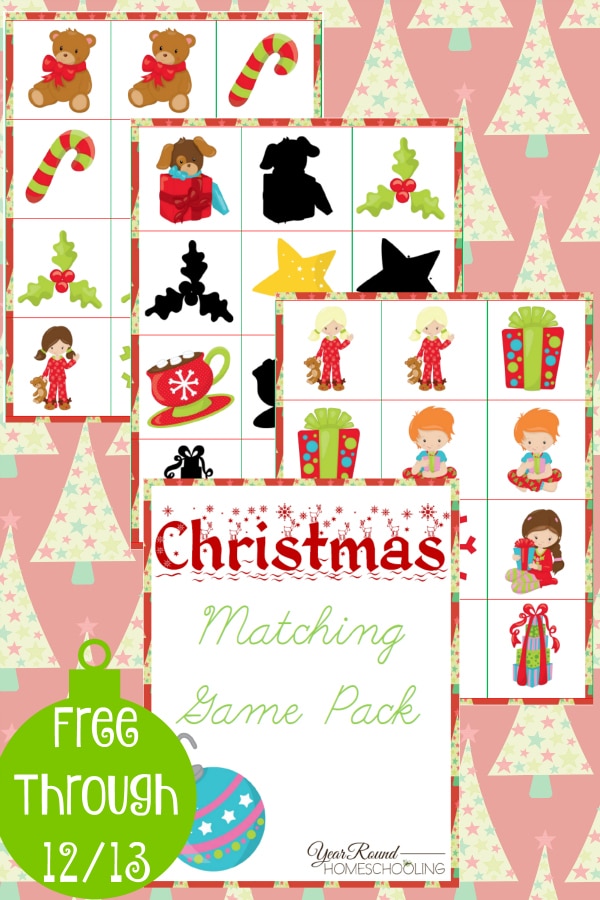 Christmas Matching Game Pack - By Year Round Homeschooling - Year Round Homeschooling