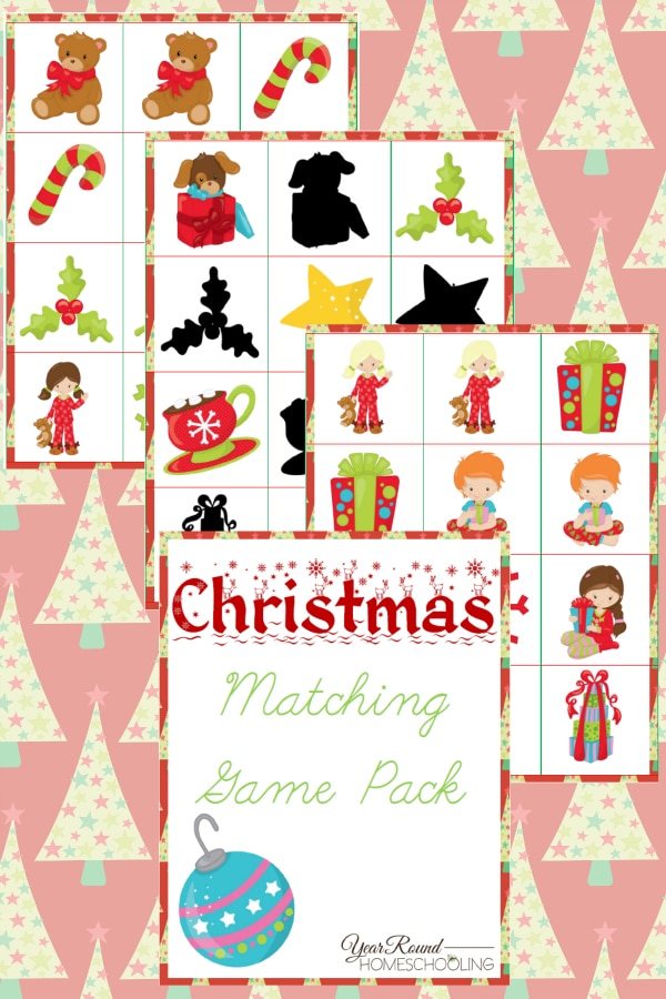 Christmas Matching Game Pack - By Year Round Homeschooling