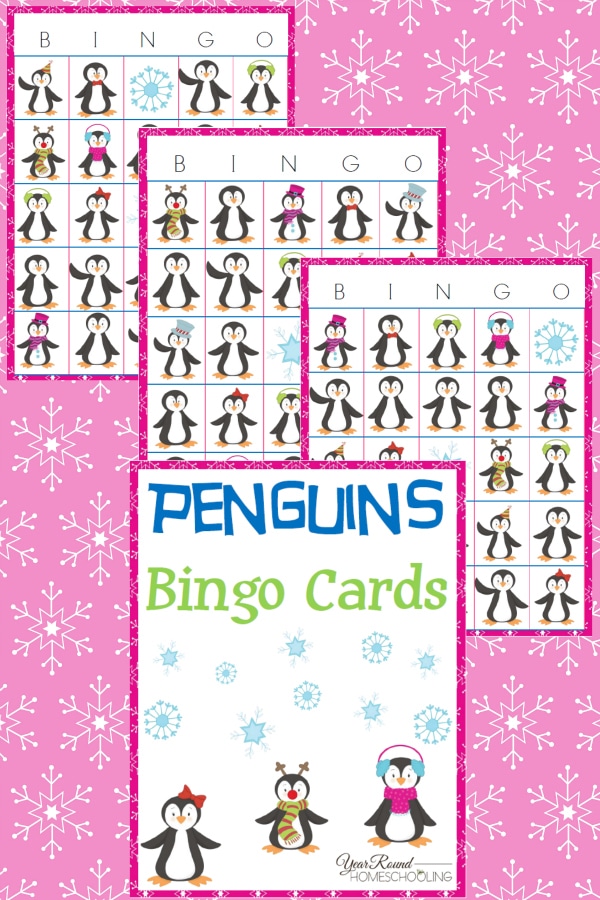 Penguin Bingo Cards - By Year Round Homeschooling