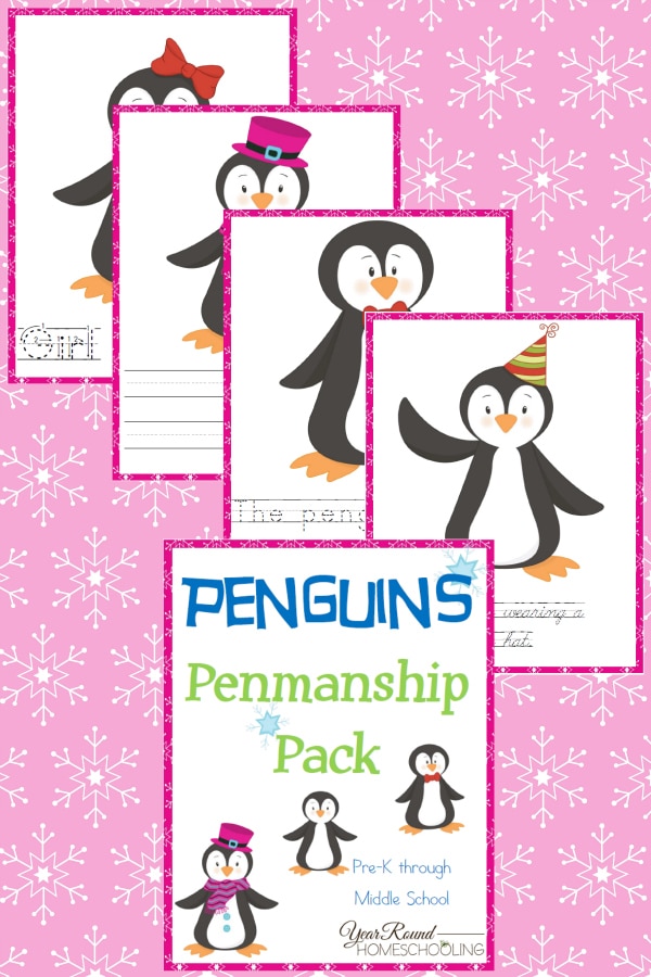 Penguins Penmanship Pack - By Year Round Homeschooling