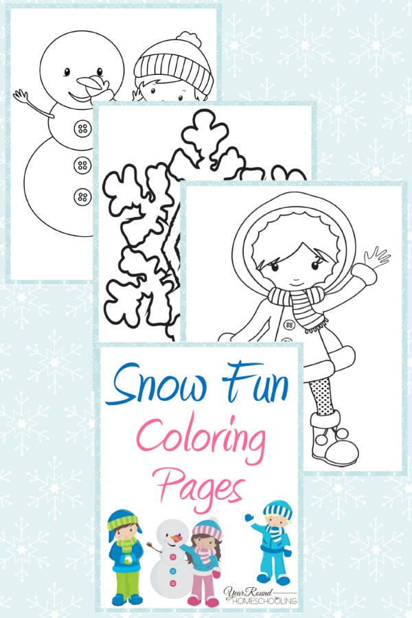 Snow Fun Coloring Pages - By Year Round Homeschooling