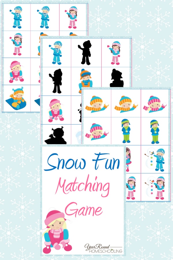 Snow Fun Matching Game Pack - By Year Round Homeschooling