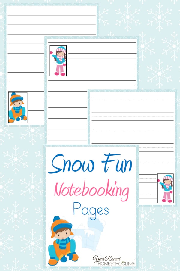 Snow Fun Notebooking Pages - By Year Round Homeschooling1