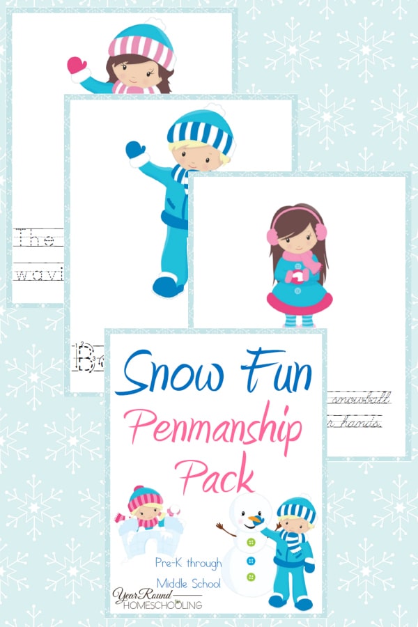 Snow Fun Penmanship Pack - By Year Round Homeschooling