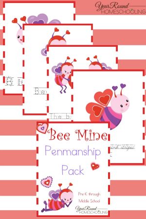 Bee Mine Penmanship Pack (PreK-Middle School)