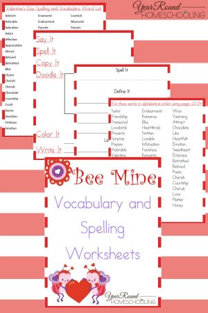 Bee Mine Spelling & Vocabulary Worksheets