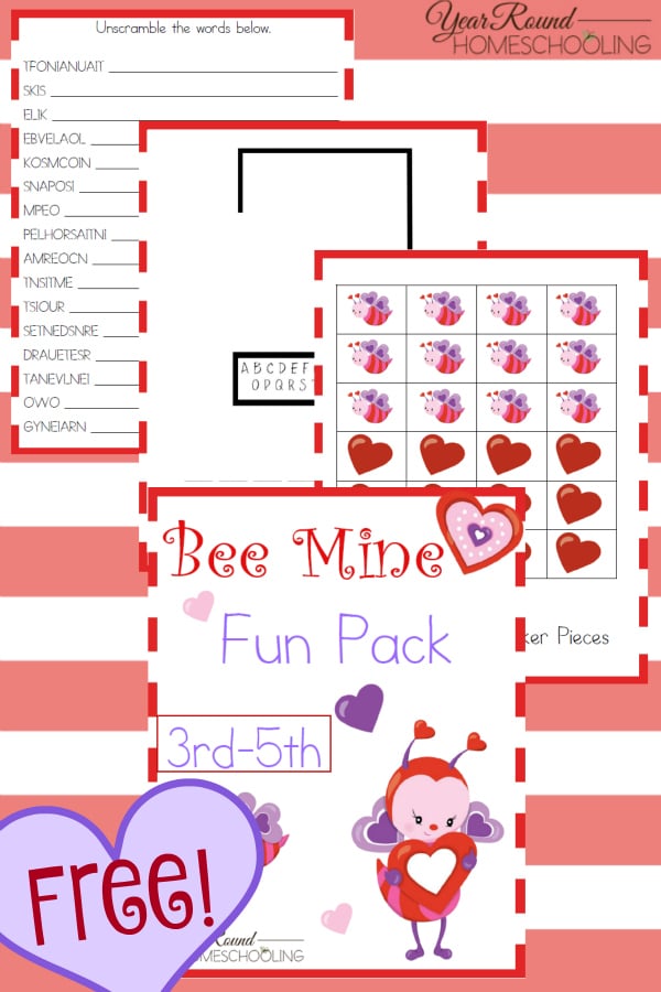 valentine's day, homeschool, homeschooling, fun, word scramble, hangman, checkers, games