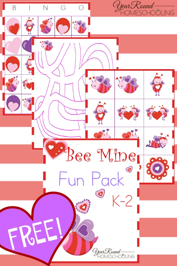 Valentine's Day, homeschool, homeschooling, K-2, kindergarten, printable, worksheets, fun, games