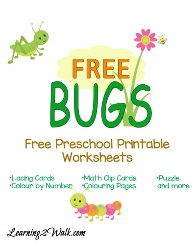 Free Preschool Bugs Worksheets