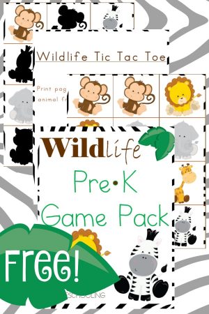 Free Wildlife PreK Game Pack