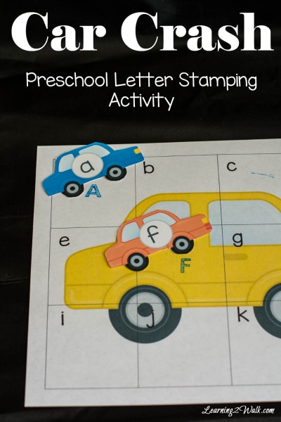 Free Car Crash Preschool Letter Stamping Worksheets