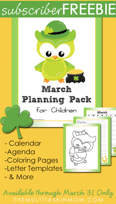 Free March Children's Planning Pack